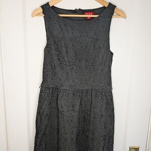 Elle Size 10 Women's Black Geometric Sleeveless Knee Length A-Line Dress